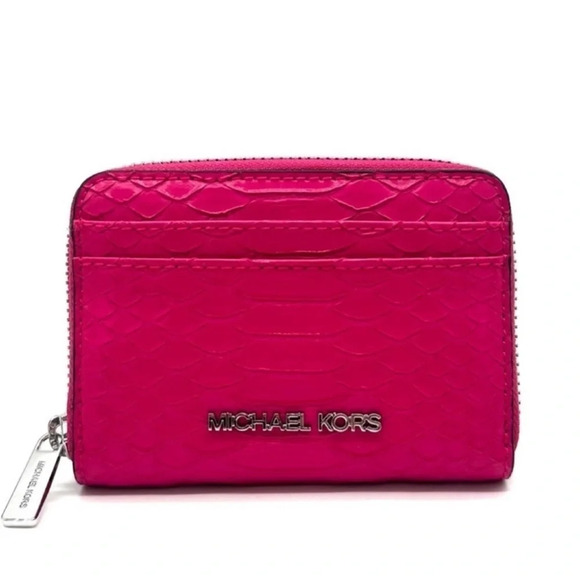 Michael Kors Medium ZA Card Case Wallet Electric Pink Multi - Picture 3 of 9
